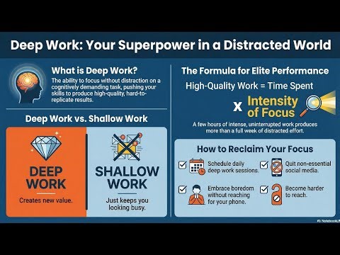 DEEP WORK Cal Newport: RECLAIM YOUR FOCUS and Stop Scrolling (MUST WATCH)\r