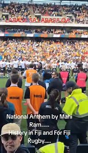 History created by 16 years old Mahi Ram, who sang Fiji’s National Anthem at the Rugby Event. Bravo!! What a proud moment for us! | Atish-war Chand