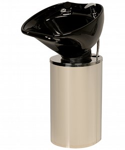 Paris Pedestal Shampoo Unit with Tilting Porcelain Shampoo Bowl Sink For Professional Salons Includes Hardware & Vacuum Breaker | Buy-Rite Beauty