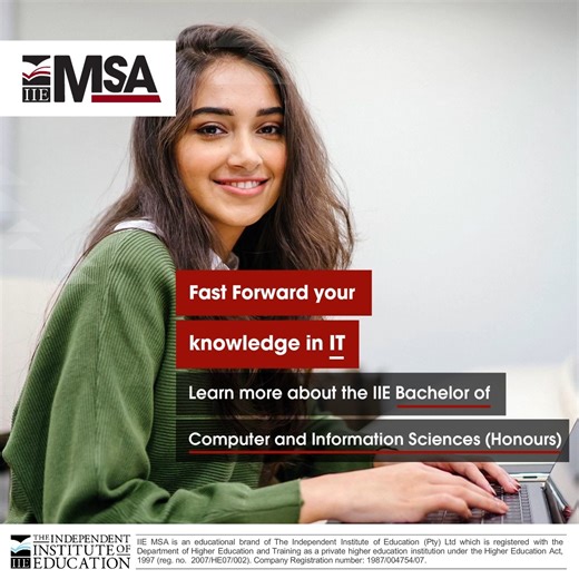 💻 The IIE Bachelor of Computer and Information Sciences Honours develops advanced skills in programming, research and data systems🎓 ​ Take the next step in IT leadership, analysis or developmenthttps://www.iiemsa.co.za/iie-bachelor-of-computer-and-information-sciences-honours​ #IIEMSA #ShapeYourFuture #StudyIT #Study #Degree #StudySouthAfrica #Student | IIE MSA