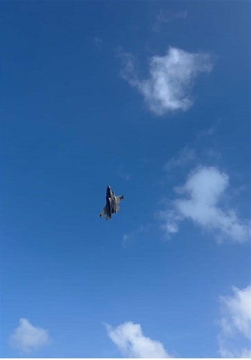 F35 Flypast from the Sea Boat