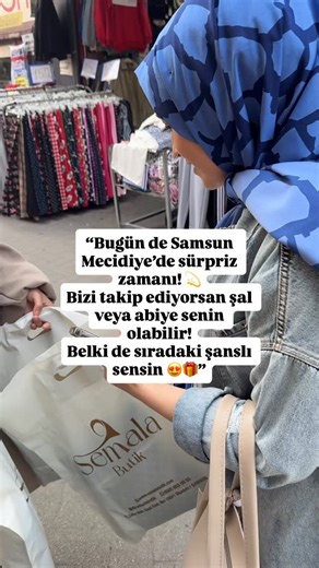 Büyük Beden Tesettür Giyim Abiye Perakende Toptan Wholesale on Instagram: "“Takip ediyorsan hediyen hazır 🎁” “Bugün Samsun Mecidiye’ deydik 💕 Takipçilerimize küçük ama tatlı sürprizlerimiz oldu. Şal ya da abiye fark etmez, önemli olan sizin gülümsemeniz 💫”"