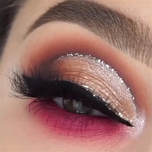 Glitter eye makeup #shortsviral #softglamlook #eyemakeup #makeup