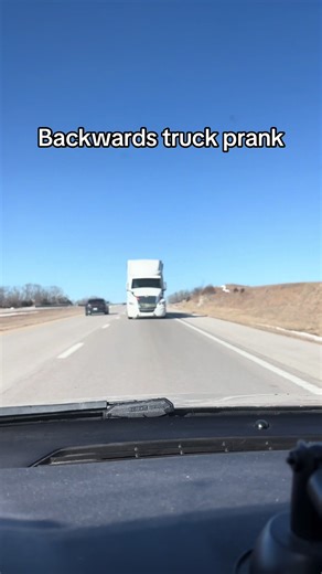 Backwards truck prank