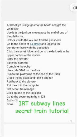 IRT subway lines secret train tutorial #roblox #nycsubway