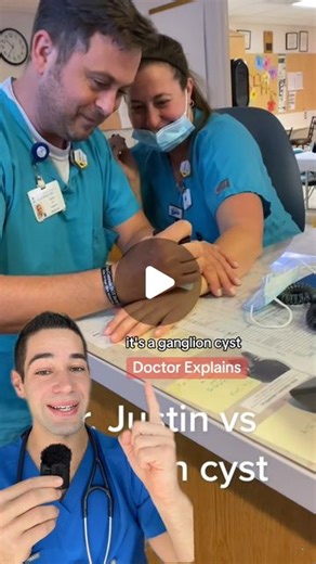 Myro Figura MD | Anesthesiologist 💉 on Instagram: "Also known as a "bible bump" #ganglioncyst #biblebump #doctorreacts #medical"