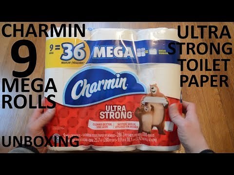 Unboxing Charmin Ultra Strong 9 Mega Rolls Of Toilet Paper
