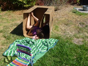 Cheap Thrills: Building a Cardboard-Box Fort in the Backyard