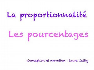 La proportionnalité : les pourcentages