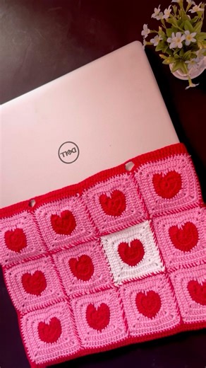 Crochet Laptop sleeve❤️ #crochet #crochetcover #crochetlove #crochetlaptopsleeve