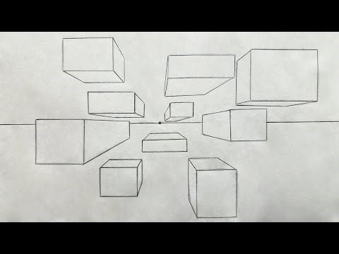 How to Draw Boxes in One Point Perspective | Basics of Perspective