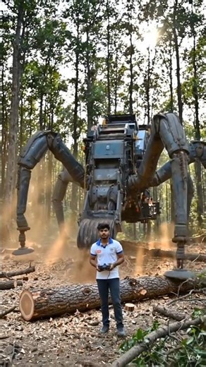 👷‍♂️ Manual vs 🤖 Giant AI Machines: The Ultimate Tree Cutting Challenge!