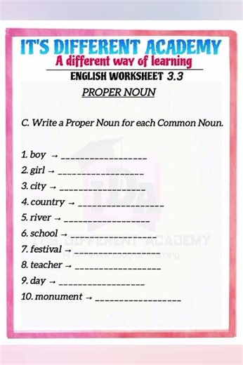 English Grammar Worksheet 3.3 | #grammar #noun #pronouns #adjective #adverb #punctuation #cbse