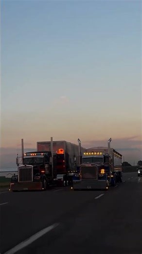 This is why truck drivers love the job #trucking #truckdriver #sunset