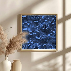 3D Navy Blue Floral Seamless Pattern, Dark Midnight Blue Texture, Luxury Moody Wallpaper, Royal Blue Wedding Background, Commercial POD - Etsy