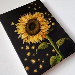 17K views · 921 reactions | Painting a Gold Sunflower | Easy Acrylic Painting for Beginners #acrylicpaintingart #sunflowerpainting #paintingtechniques #beginnerart #easyartwork | Jay Lee Paintings | Facebook