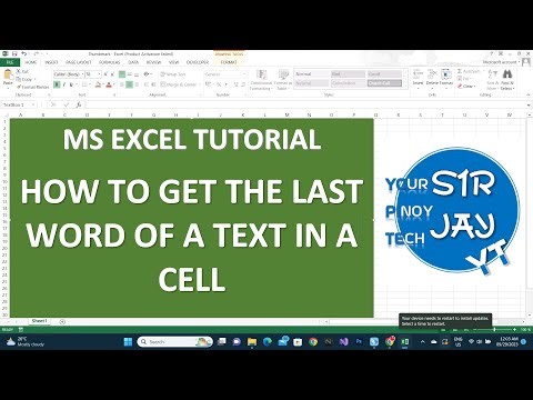 How to Get the Last Word in Microsoft Excel Tutorial