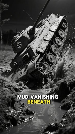 Tank On Mud Vanishing Beneath #ww2 #history #worldwar2