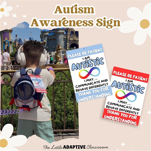 Autism Awareness Sign Printable | Stroller and Backpack Sign | Please Be Patient Digital Download - Etsy