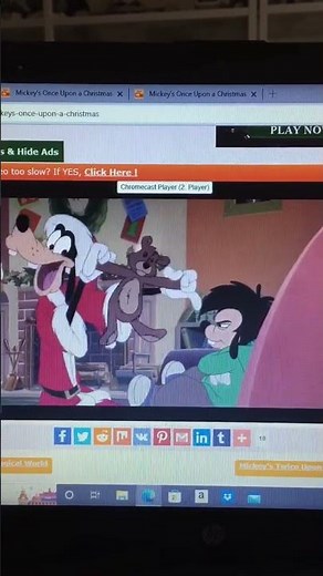 Disneys Mickeys Once Upon A Christmas Goofy And Max Santa Clause Coming To Town Playing With Bear