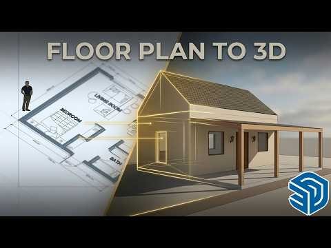 Turn a 2D Floor Plan into a 3D House in SketchUp | Complete Beginner Tutorial