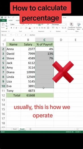 Unlock Excel: The Ultimate Guide to Calculating Percentages Like a Pro!. #viral #excel #shortsviral