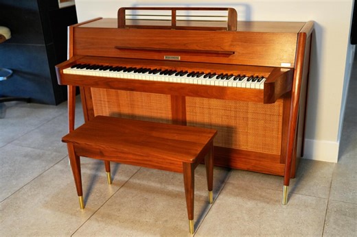 Baldwin Acrosonic Mid-century Modern Piano & Original Bench | Sculptural Walnut - Etsy