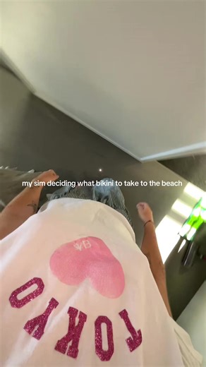 Sim deciding what bikini to take to the beach #smallbusiness #bikinis #australianswimwear #copynpaste