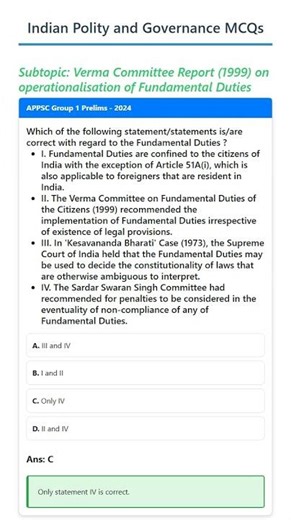 Verma Committee Report 1999 on operationalisation of Fundamental Duties