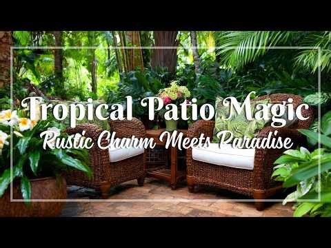 Tropical Patio Garden with Vintage Furniture 🍹 Rustic Elegance and Breezy Island-Inspired Charm