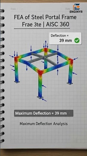 Finite Element Analysis of Steel Portal Frame Explained | AISC 360 | Structural Engineering 2026