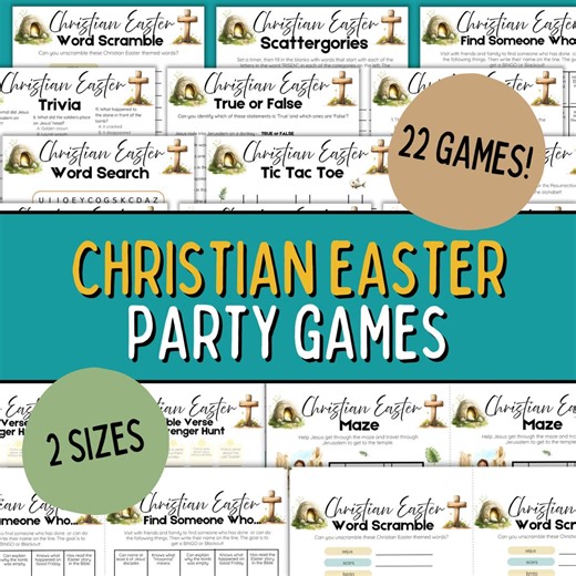 Christian Easter Games Bundle - 27 Printable Bible Easter Party Games for Kids – Church Classroom Activity Pack – Resurrection Sunday - Etsy