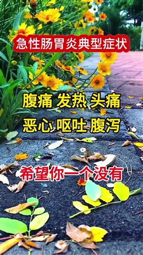急性肠胃炎典型症状