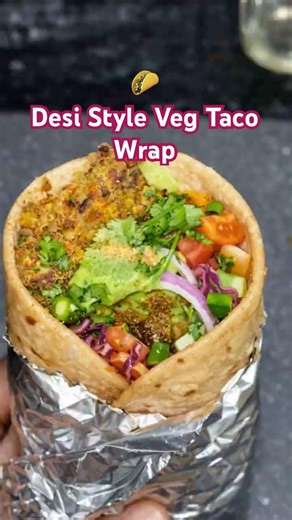 🌮✨ Desi Style Veg Taco Wrap #indiandessertrecipe #cooking #food #wrap