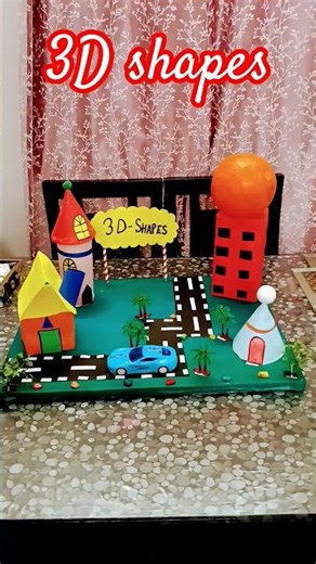 3D shapes model ⚪💊🥳🏣🎲#shasthika #maths #3dshapes #shapes #youtubesearch #youtubeshorts