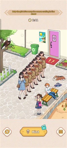 Brain Puzzle Help the girl drive away the woman cutting in the line ahead #braingames #brainpuzzle