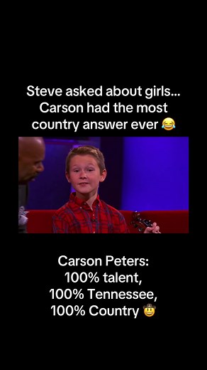 Before his jaw-dropping fiddle performance on Little Big Shots, Carson Peters had the crowd laughing with this perfect country comeback. 🤠🎻 When Steve asked if the girls were lining up, Carson didn’t miss a beat: “If you start dating, you should probably be able to pick her up in your own car.” 💥😂 Liable, poke vs. pork, fried stuff, fried butter on a stick—that’s when you know you’re country. 😆🎶 #CarsonPeters #LittleBigShots #ThatsWhenYouKnowYoureCountry #CountryBoy #CountryPeople #Tenness