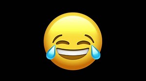 Animated Face With Tears Of Joy Emoji on a Transparent Background. Seamless Loop and Alpha Channel.