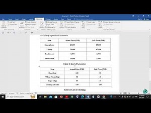 How To Create a List Of Table In MS Word Quickly