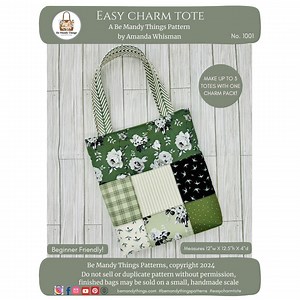 Easy Charm Tote Sewing Pattern: Beginner DIY Tote Bag (PDF Download) - Etsy