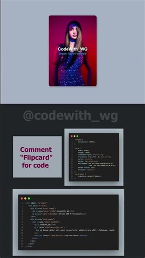 ✨ Modern Flip Card Animation | Smooth Hover Effect Using HTML & CSS #html #css #javascript #web