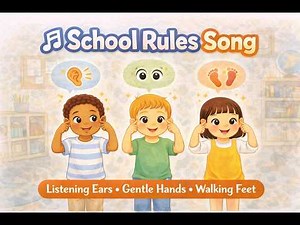The School Rules Song 🎵 Gentle Hands, Walking Feet, Listening Ears Preschool Classroom Rules