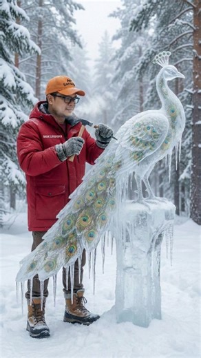 Imam Surahman on Instagram: "Subhanallah, Freeing the Peacock from the Frozen Ice. #peacock #frozen #fyp #reels #viral"