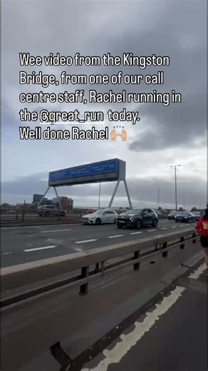 Wee video from the Kingston Bridge, from one of our call centre staff, Rachel running in the @great_run today. Well done Rachel 🙌🏼 | Glasgow Taxis