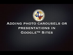 Adding Photo Carousel and Slides to Google™ Sites