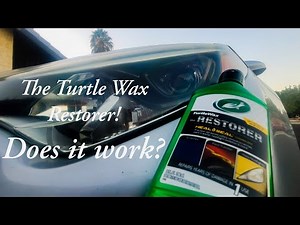 The easy way to do your headlight restoration with TURTLE WAX THE RESTORER!!