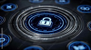 Notepad with a secure padlock symbolizing token vesting strategy on a conceptual roadmap timeline illustration. Secure Padlock Symbolizing Token Vesting on Strategic Roadmap