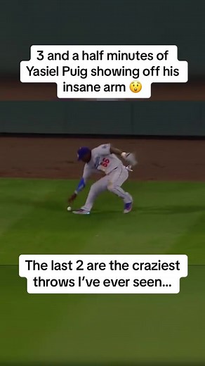 PUIG’S INSANE ARM COMPILATION 😳 #baseball #sports #cannon #yasielpuig | yasiel puig highlights
