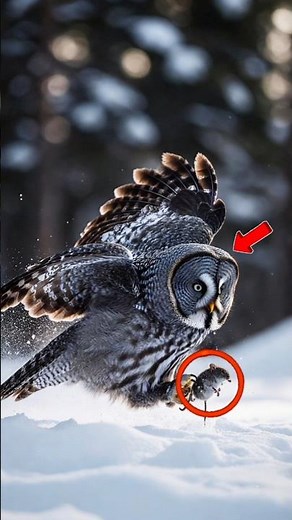 This Owl Can Hear Under Snow 😱 | Great Grey Owl #shorts #amazingfacts #wildlifefacts