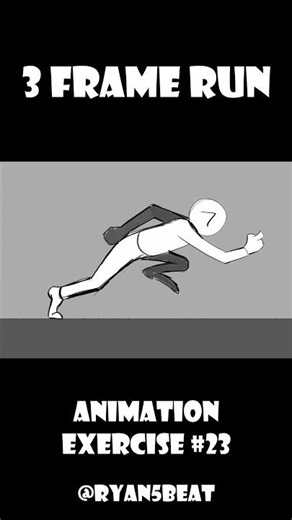 Animation Exercise 23 - 3 Frame Run #2danimation #animation #art #animator